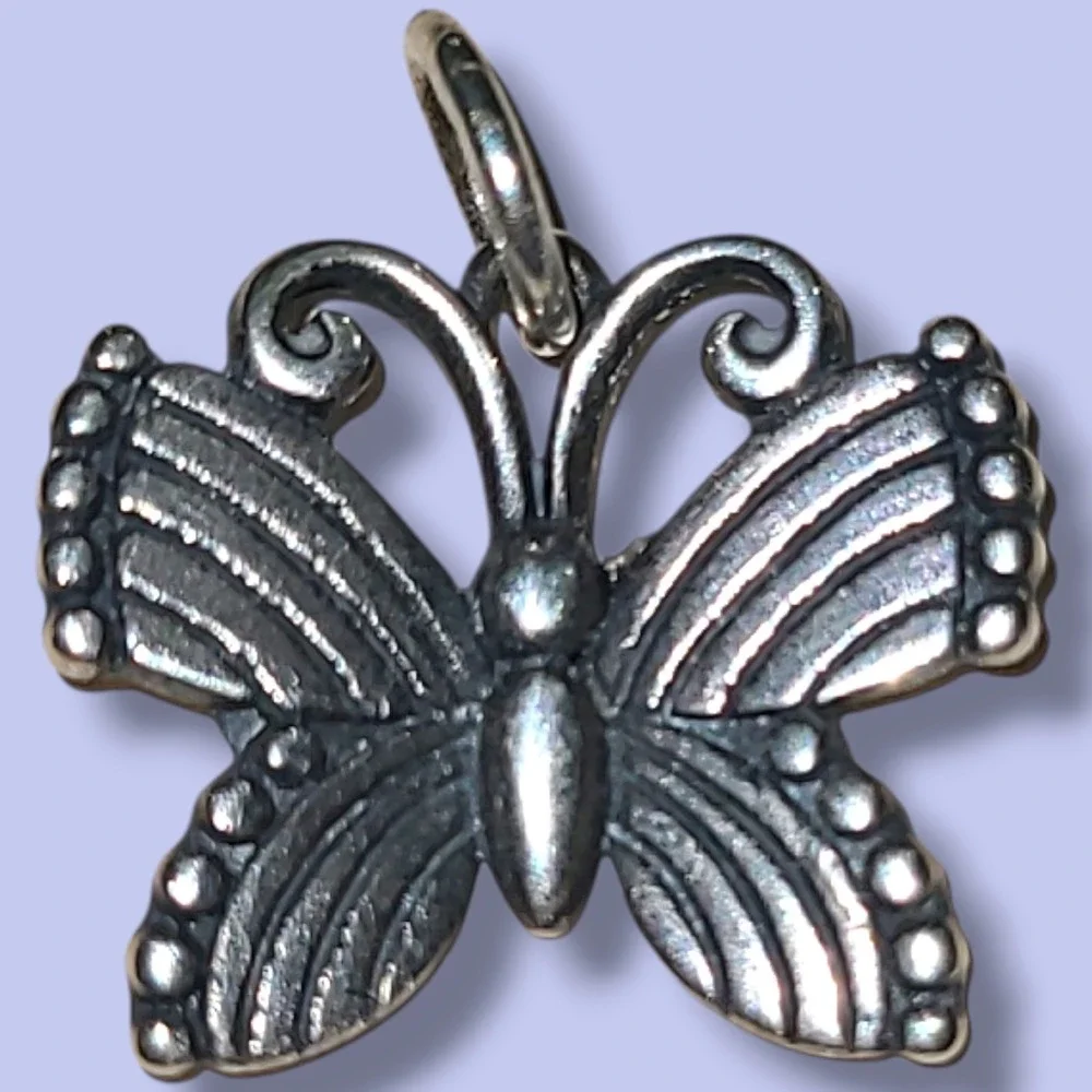 James Avery Sterling Silver Festival Butterfly Charm Pendant Uncut Loop